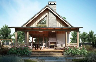 Компактный двухэтажный дом для узкого участка AET-022