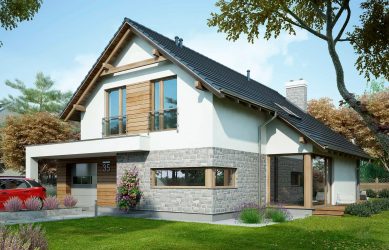 Каркасно-панельный двухэтажный дом AET-001